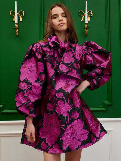 Estate floral jacquard dress