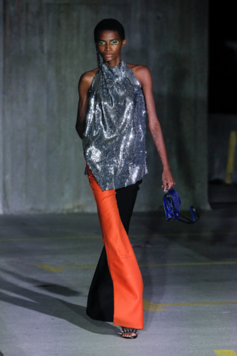 Silver sequin halterneck top