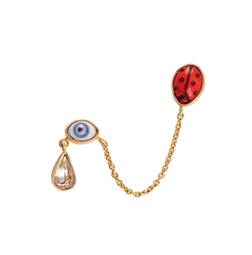 Eye teardrop double stud earring