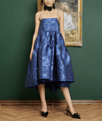 Miro jacquard tiered dress