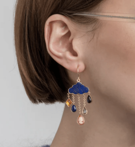 CLOUD & RAIN CHAIN DROP EARRINGS