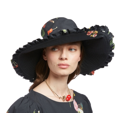 BUCKET HAT WITH BOTANICAL PRINT