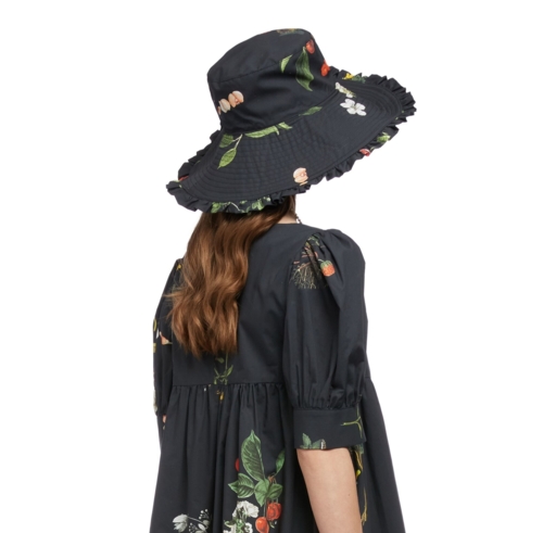 BUCKET HAT WITH BOTANICAL PRINT