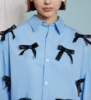 Penny satin bow shirt
