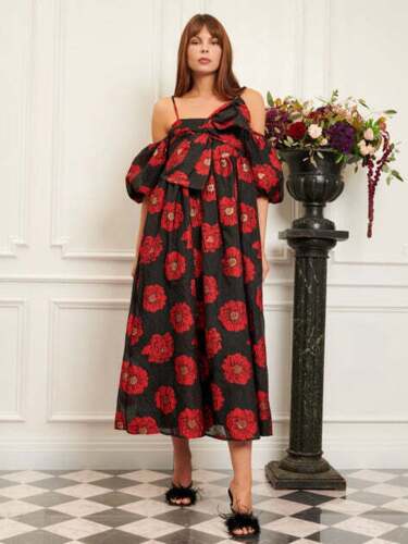 Allure jacquard midi dress