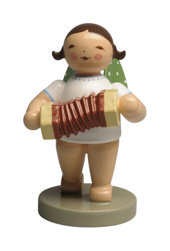 Engel med lille harmonika