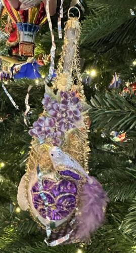 Glaspynt, kugle med fugl