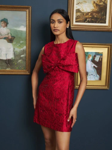 Tate rose jacquard mini dress