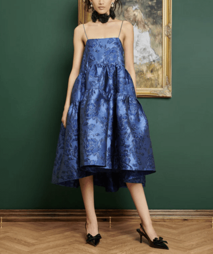 Miro jacquard tiered dress
